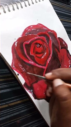 Realistic Rose Art🖌️❤️😍🌹#paintingtutorial #roselove #artlover #creativeart #beautuful #shorts