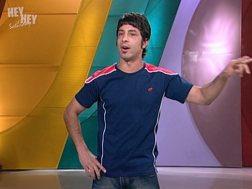 That time US comedian Arj Barker joined the mile high club... Watch the full performance on our YouTube channel: https://youtu.be/zhKem3k1zfg This clip is from 1999, episode 33 | Hey Hey It's Saturday