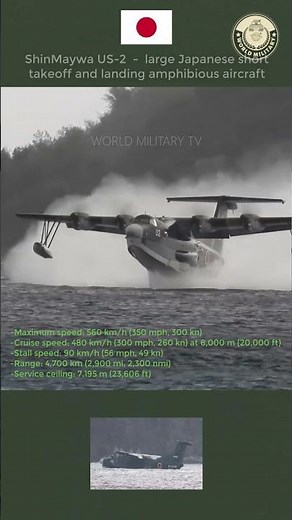 ShinMaywa US-2 - Large Japanese short takeoff and landing amphibious aircraft #military #defence