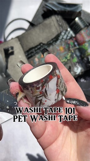Let’s break down PET washi tape or polyethylene terephthalate. To start, shes not paper she is polyester film. Because its not paper it cannot be torn, you must use scissors to cut it. As a film, it is actually transparent, which is its best quality! You can layer the tapes and let your original background peek through in your junk journals. You can cut out just certain images from the tape and use those sections as stickers. And I can use the tapes to create faux edges (like a torn paper look) 