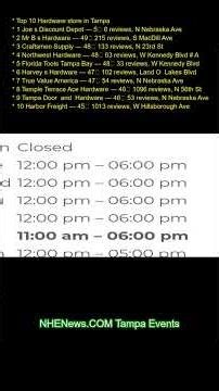 Top 10 Hardware store in Tampaand\r 1. Joe's Discount Depot — 5★ (6 reviews), N Nebraska Ave\r 2. Mr B