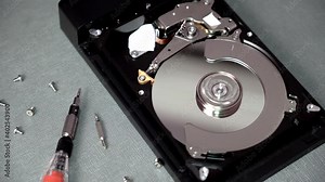 Disc is spinning while checking or repairing hard disk operation.
