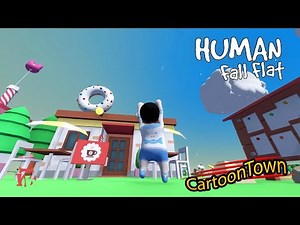 Human Fall Flat - CartoonTown Level Part 1 of 3 Walkthrough | Custom Map | Steam Workshop