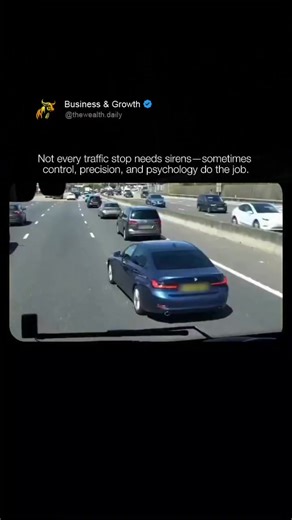 Business & Growth on Instagram: "Most traffic stops rely on noise and visibility—sirens blaring and lights flashing—but this one plays out like a calculated psychological move. What you’re seeing is a refined form of covert traffic enforcement, using an unmarked, high-performance vehicle that seamlessly blends into normal traffic. Rather than standing out as a patrol car, it operates unnoticed, setting the stage for a controlled and deliberate intervention. The technique used is called a “rollin