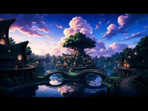 Peaceful Elven Village Ambience | Magical Forest Homes & Fantasy Music | DnD Ambience