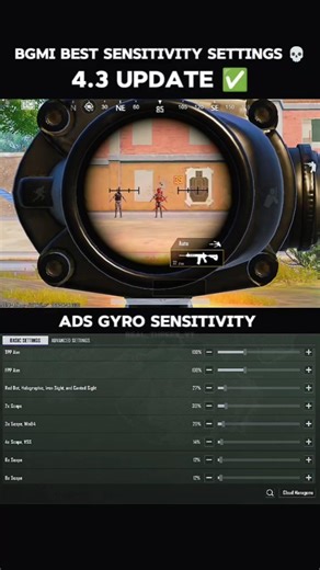 BGMI/PUBG 4.3 UPDATE SENSITIVITY CODE | PUBG BEST SENSITIVITY SETTINGS | #shorts #bgmi #pubg #viral