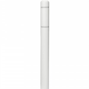 Innoplast BollardGard 4 11/16" x 52" White Bollard Cover with White Reflective Stripes BC452WW