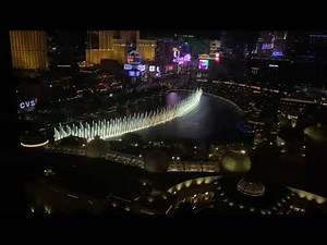 Bellagio Fountain Show From Ceasars Palace Las Vegas Augustus Tower Room View