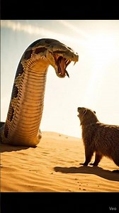 Massive Snake vs Giant Mongoose in Desert | Cinematic 4K Battle#shortsfeed