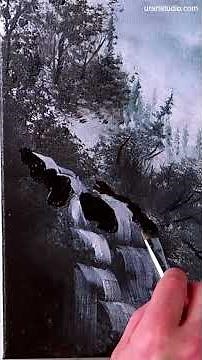 Misty Waterfall Quick Art Tutorial #landscapeart