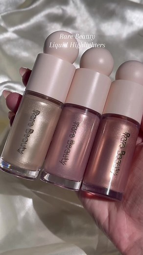 Some of the prettiest Rare Beauty liquid highlighters #rarebeautyenchant #highlighterwand #newmakeupcheck #rarebeautyliquidluminizer #liquidhighlighters