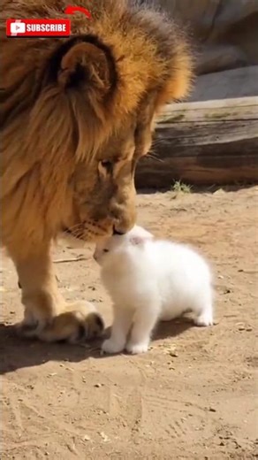 The Lion Who Befriended a Cat (and Changed History Forever) ☺️❤️ #Lion #cat #viral
