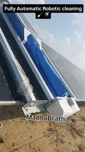 Automatic Robotic cleaning system #Solar #modules #solarpark #tracker #groundmount #piling #Airtouch