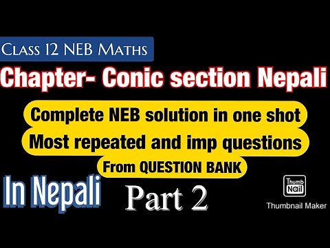 Class 12 Conic Section in Nepali parabola | All solved question from Old is Gold | Neb class 12 Math