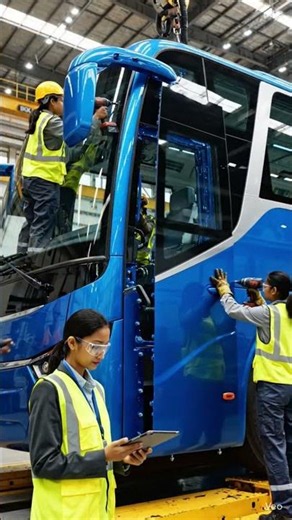 Luxury Bus Manufacturing Process | From Engine Assembly to Final Road Test | Amazing Factory