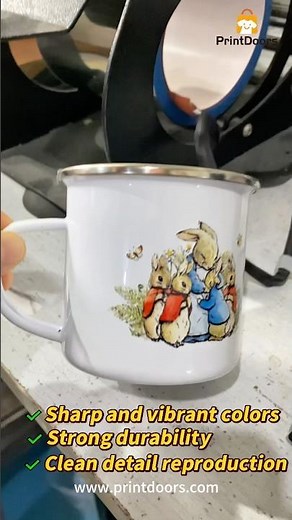 Heat Transfer Printing On Customized Enamel Mug