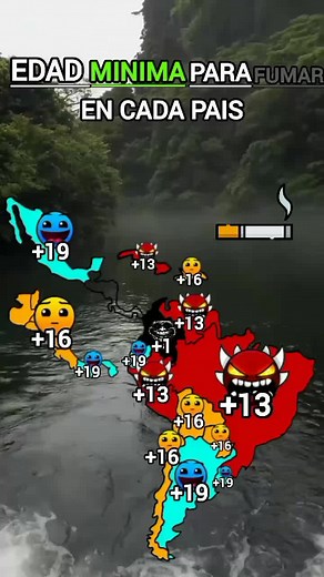 edad mínima para fumar en cada pais