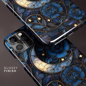 Stained Glass Moon Phone Case, Mosaic Dark Academia iPhone 16 15 14 13 12 11 Pro Max, S25 S24 S23 Ultra, Gift for Her - Etsy
