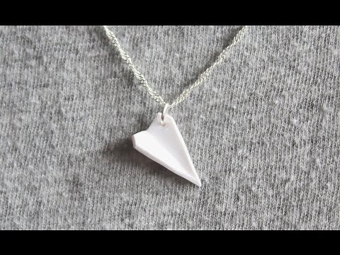 DIY: Paper Airplane Polymer Clay Necklace