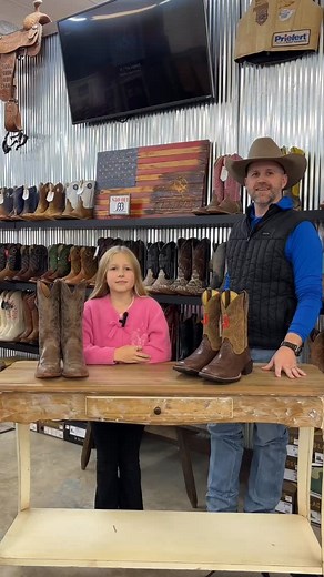 Boot of the Week picked by Mr. Patrick and his little helper Olivia! 💛 Stop by and see their top pick in person — it’s a good one! #bootoftheweek #westernwear #shoppattons #justin #oldwest | Patton's Western Wear