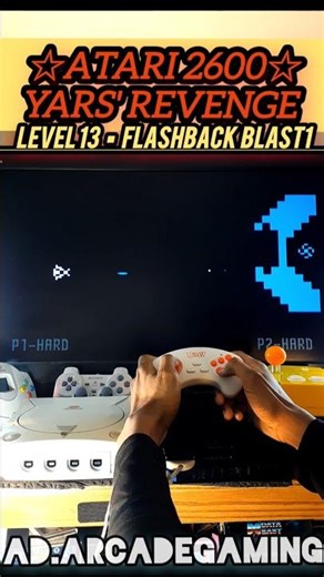 Atari Yars' Revenge Level 13 Gameplay (Hard Mode)