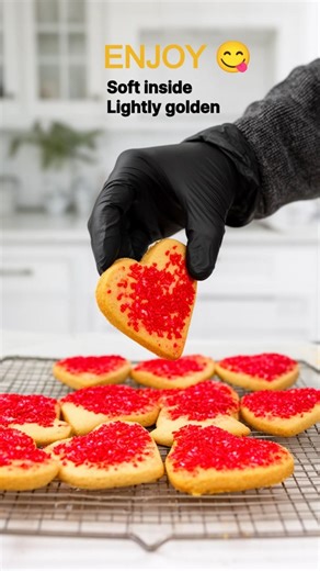 Heart-Shaped Cookies (No Cutter Needed) ❤️🍪 #baking #cookies #valentinesday