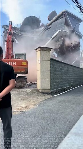 The moment the house collapsed during demolition