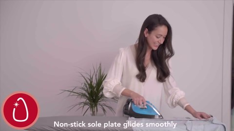 Sunbeam Steammaster Steam Iron, 1400 Watt, Large Anti-Drip Stainless Steel Nonstick Soleplate with 8' Retractable Cord, Horizontal or Vertical Shot of Steam and 3-Way Auto Shut-Off, Black/Blue