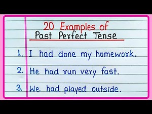 20 Examples of Past Perfect Tense | Past Perfect Tense Sentences | Past Perfect Tense Examples