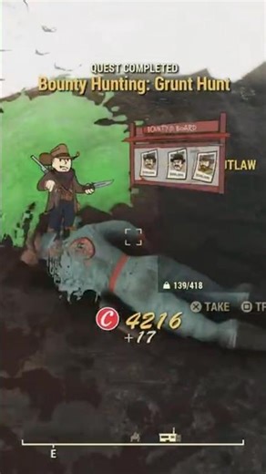 Fallout 76 quest complete bounty hunting: grunt hunt ￼