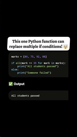 This one Python function can replace multiple if conditions!🤯 #pythontricks #youtubeshorts #yt 💯💪#py