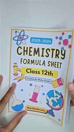 Class 12 Chemistry Formula Sheet | All Important Formulas for Board Exams