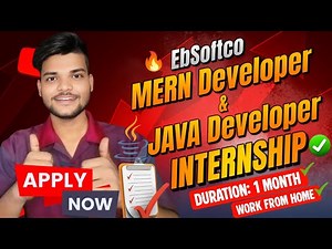 🔥Mern & Java Developer Internship| EBSoftco Web Developer Internship 2025 | Stipend ₹10,000 |