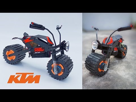 How to make ktm 390 with cardboard | DIY ktm bike with dc motor | Hacker jp 🔥