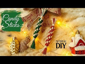 DIY Macrame Christmas Candy Sticks | Easy Holiday Macrame Tutorial for Beginners