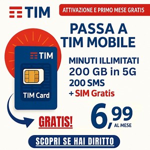 ⭕ Scopri la nuova offerta TIM per il tuo telefono ☎️ 200GB al mese  da 6,99€ al mese ✅ Attivazione inclusa | Offerte e Promozioni Cellulare | Facebook