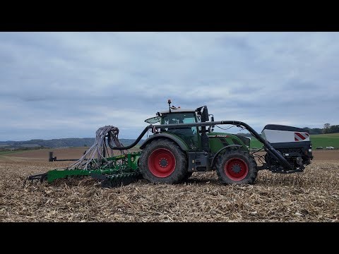 Semoir Simtech 6m 4 rangées & Trémie Frontale Sky 2200 Progress en semis direct sur maïs grain !