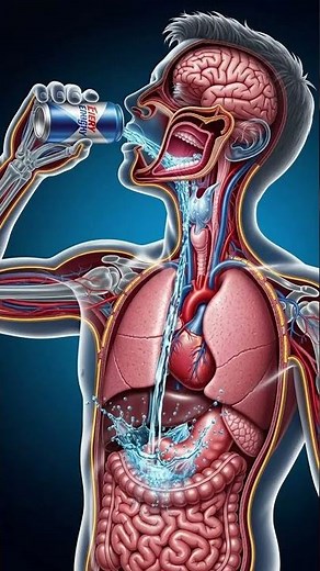 Glowing Liquid Digestion Explained: Stunning 3D Anatomy Visualization. #shorts