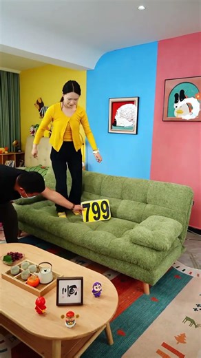 Wow! This multi-functional sofa really saves money and space; it's both a sofa and a bed