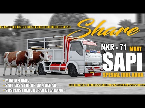 SHAREEE!! MOD ISUZU NKR MUAT SAPI SPESIAL IDUL ADHA, RILL SUS DEPAN BELAKANG || BUSSID MOD INDONESIA