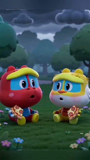 Sharing is Caring🍕| Kids learn to share | Good habit #gogodino #shorts #learning #pizza