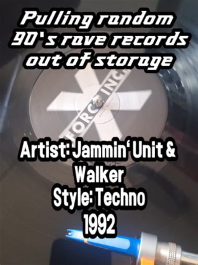 Absolutely mental techno track from Jammin Unit & Walker. 1992. #techno #90srave #oldskoolrave #vinyl #90stechno