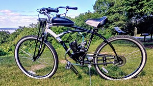 "Drifter" Walk-around and ride ZEDA80 80cc 2-stroke motorized bike + New Belgium Fat Tire Ale Bike!