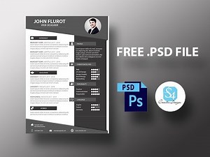 create cv template with photoshop + FREE PSD FILE