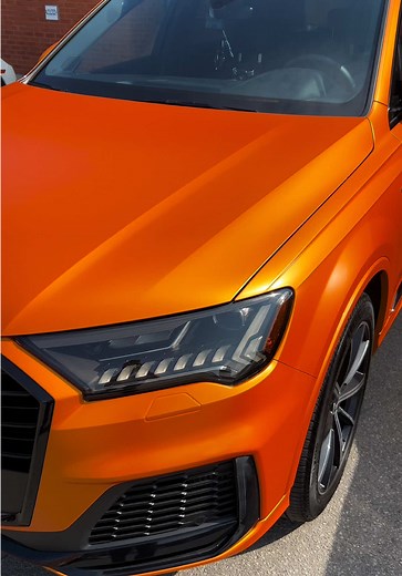 Stunning Satin Orange Audi Q7 Wrap in Toronto