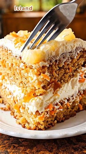 Island-Style Carrot Cake with Pineapple Bliss — Don’t Lose This Recipe Moist · Tropical · Comforting Cake Some cakes feel like a quiet celebration. This one carries sunshine in every layer—sweet carrots, crushed pineapple, warm spice, and a creamy finish that settles gently on the tongue. It’s the kind of cake that brings people to the kitchen before you even call them. Don’t Lose This Recipe. Ingredients (U.S. measurements) Cake Batter 2 cups all-purpose flour 2 tsp baking powder ½ tsp baking s