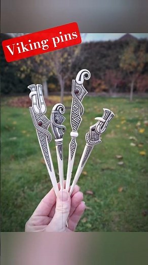 Hand-Carved Viking Pins from Moose Antler | #Norse #vikingstyle #vikingart #vikings