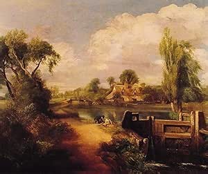 Toperfect 18 Oil Paintings Landscape Boys Fishing Romantic John Constable Art Decor on Canvas - Famous Works 01, $50-$2000 Hand Painted by Art Academies' Teachers