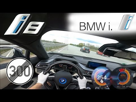 BMW i8 ACCELERATION TOP SPEED NO LIMIT AUTOBAHN POV TESTDRIVE GERMANY