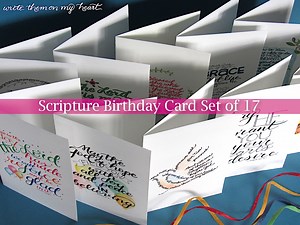 Printable Scripture Birthday Card Set, 17 Bible Verse Cards Bundle (or 5x7 Scripture Wall Art), Christian Birthday Card Assortment - Etsy